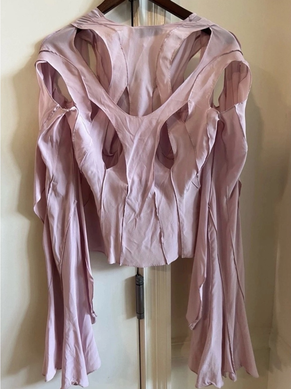Yves Saint Laurent Pale Pink Silk Butterfly Top - Picture 5 of 6